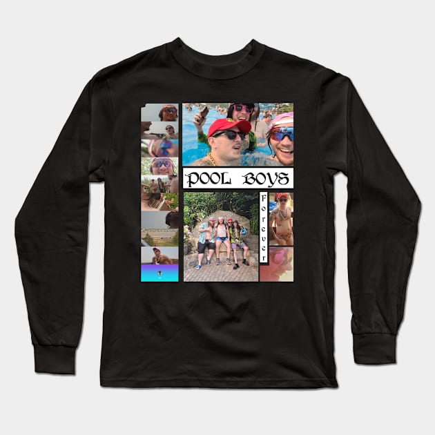 Pool Boys Collage Long Sleeve T-Shirt by PoolBoysApparel